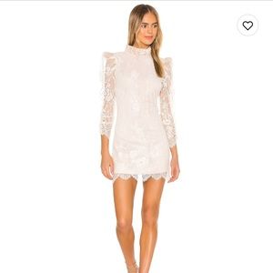 NWT - White/nude lace long sleeve dress.